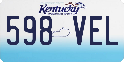 KY license plate 598VEL