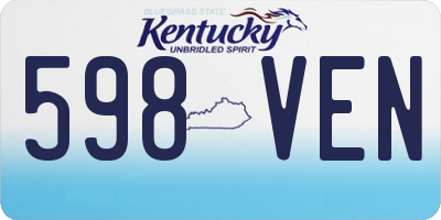 KY license plate 598VEN