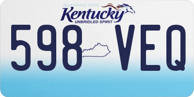 KY license plate 598VEQ