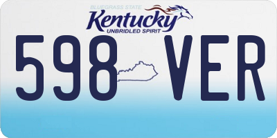 KY license plate 598VER