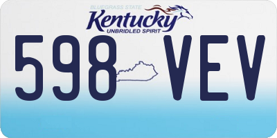 KY license plate 598VEV