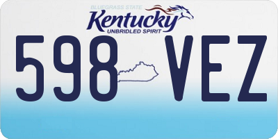 KY license plate 598VEZ