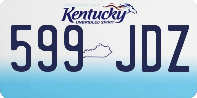KY license plate 599JDZ