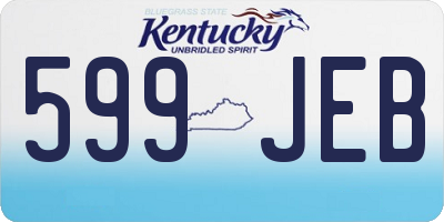KY license plate 599JEB