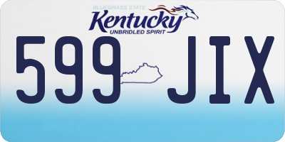 KY license plate 599JIX