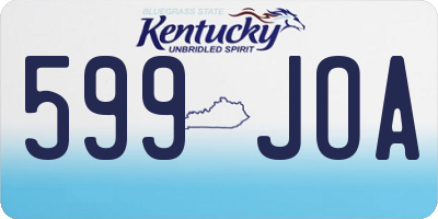 KY license plate 599JOA