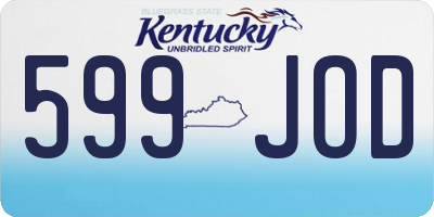 KY license plate 599JOD