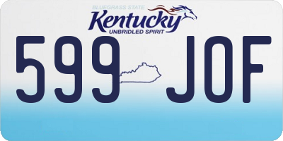 KY license plate 599JOF