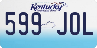 KY license plate 599JOL