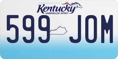 KY license plate 599JOM