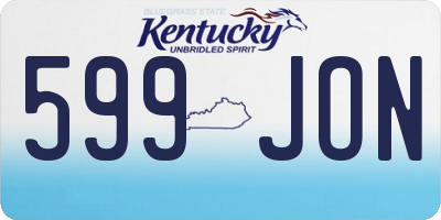 KY license plate 599JON