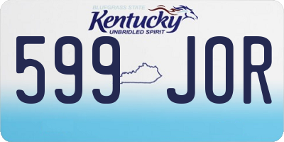 KY license plate 599JOR