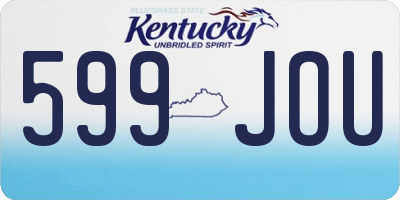 KY license plate 599JOU