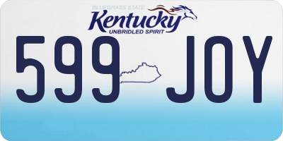 KY license plate 599JOY