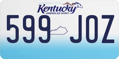 KY license plate 599JOZ