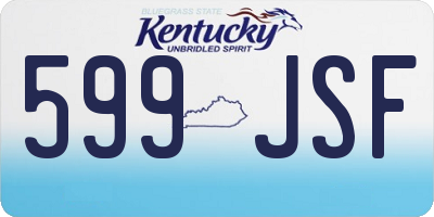 KY license plate 599JSF