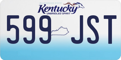KY license plate 599JST