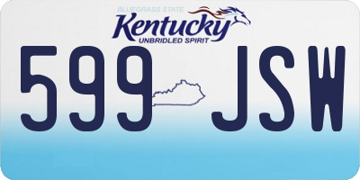 KY license plate 599JSW