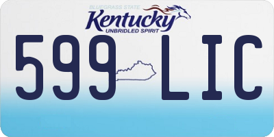 KY license plate 599LIC