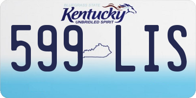 KY license plate 599LIS