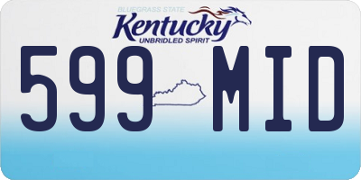KY license plate 599MID