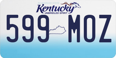 KY license plate 599MOZ