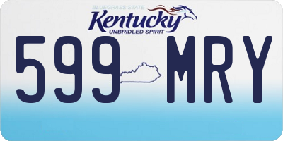 KY license plate 599MRY