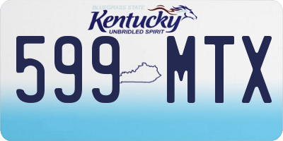 KY license plate 599MTX