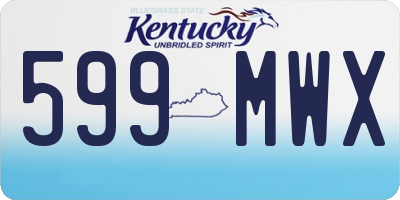 KY license plate 599MWX
