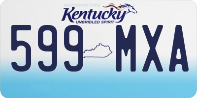 KY license plate 599MXA