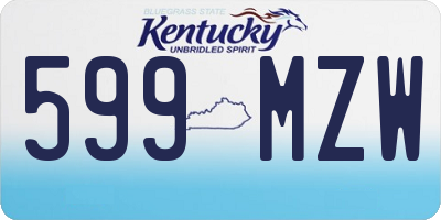 KY license plate 599MZW