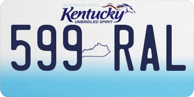 KY license plate 599RAL