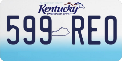 KY license plate 599REO