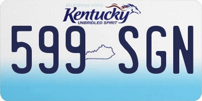 KY license plate 599SGN