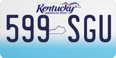 KY license plate 599SGU