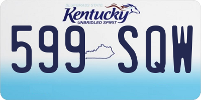 KY license plate 599SQW