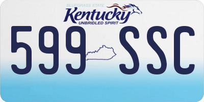KY license plate 599SSC