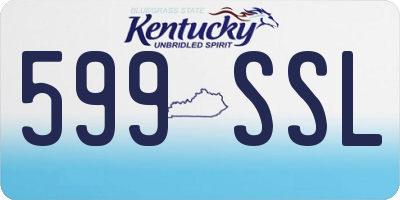 KY license plate 599SSL