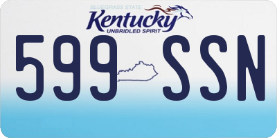 KY license plate 599SSN
