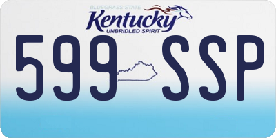 KY license plate 599SSP