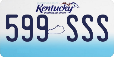 KY license plate 599SSS