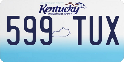 KY license plate 599TUX