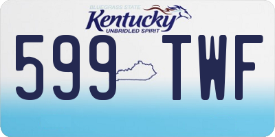 KY license plate 599TWF