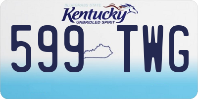 KY license plate 599TWG