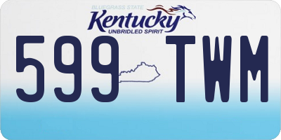 KY license plate 599TWM