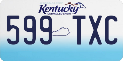 KY license plate 599TXC