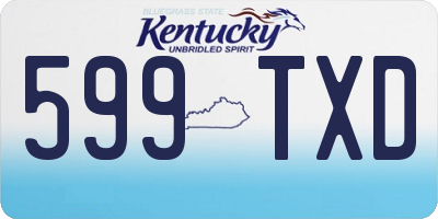 KY license plate 599TXD