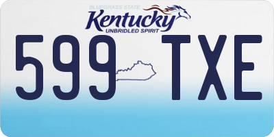 KY license plate 599TXE