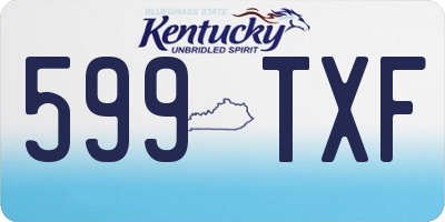KY license plate 599TXF