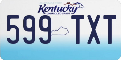 KY license plate 599TXT